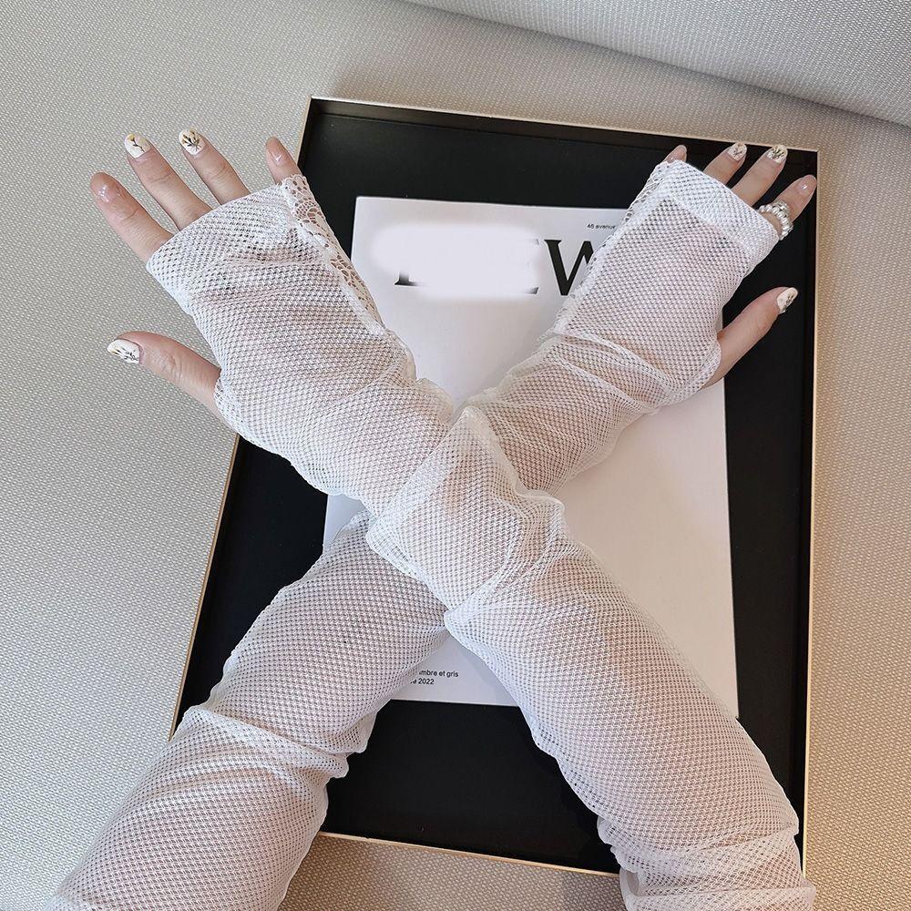 Manchons Solaires Isolants UV Anti-UV Gants de Cyclisme Manchons Fins en Dentelle Soie Glacée Extérieur