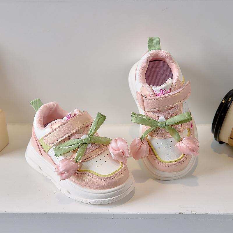 2025 Herbst neue Tulpenmädchen Prinzessin Einzelschuhe modisch vielseitig Blume Board Schuhe weiche Sohle leichte Sportschuhe