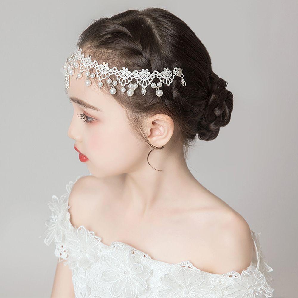 Party Pearl Sweet Flower Lovely Dress Accessories Forehead Headchain Children's Headdress Hairpin