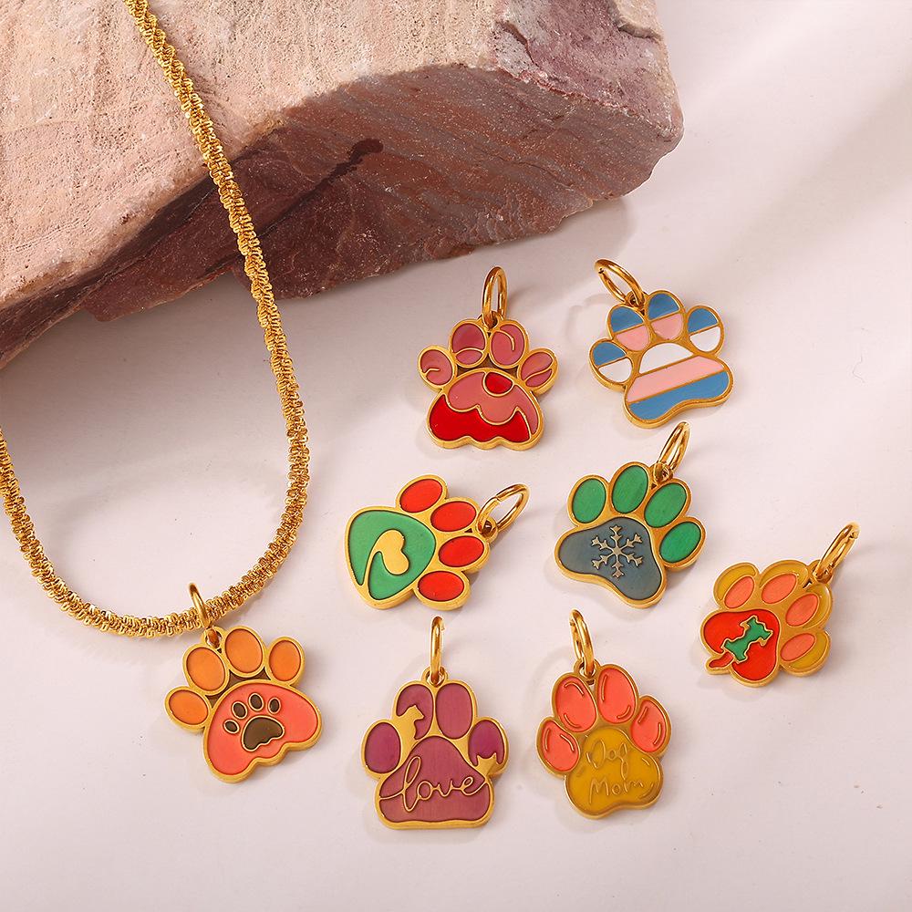 Cross-Border Cartoon Dog Paw Print Ornaments - Colorful Decorative DIY Accessories