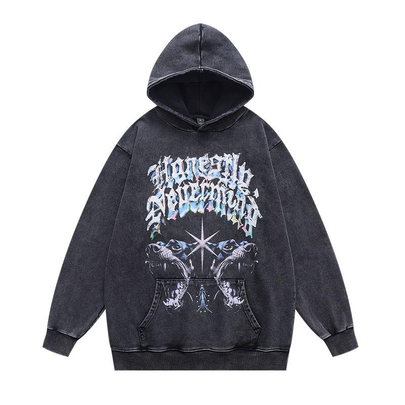 American Street Trendy Brand Y2K Cartoon Print Hoodie Men'S And Women'S Oversize Vintage Style Hoodie