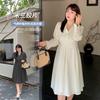 Eno Large Size Women's Clothing Waist Thin Shirt Dress Autumn New Medium and Long Skirt 321660