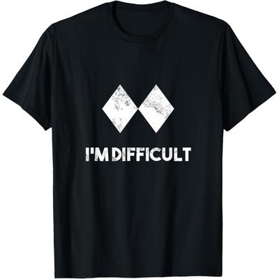 Ski Ich bin Schwierig Skifahren Skifahrer Snowboard Snowboarder Geschenk T-Shirt