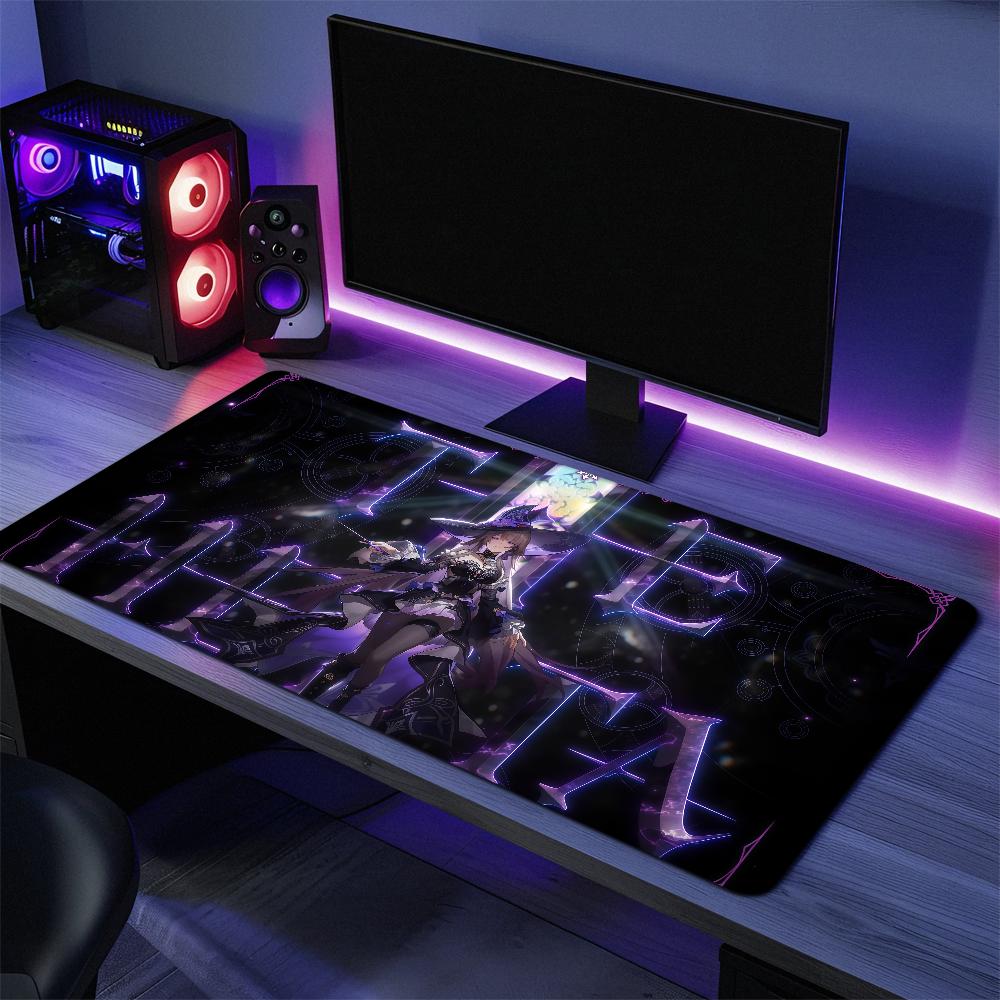 The Herta Game Honkai Star Rail Mouse Pad Large Desk Mat Keyboard Ergonomic Office Rubber PC Non-slip Anti-fray Home Custom