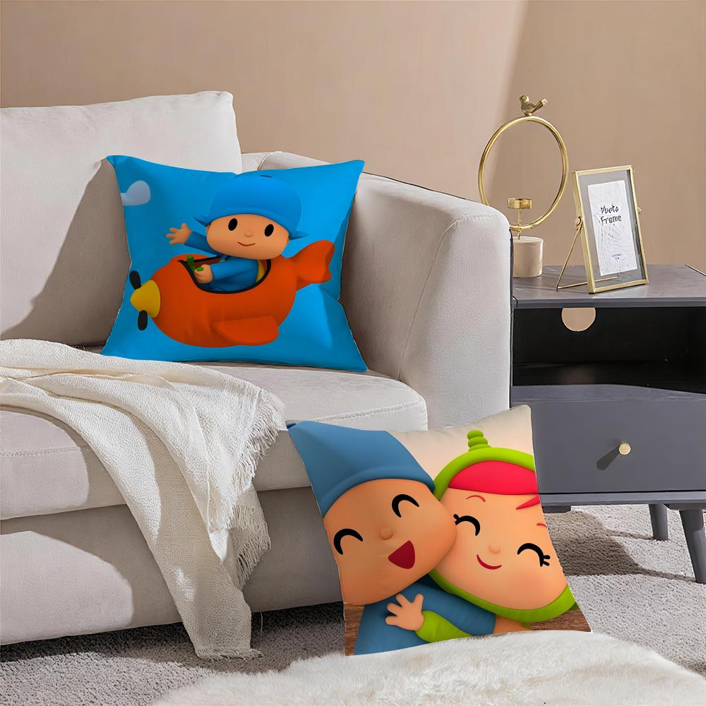 Süßer Cartoon B-Boy-Girl-P-Pocoyo Kissenbezug Leinen Kissenhülle Weich Für Sofa Bett Wohnzimmer Dekoration