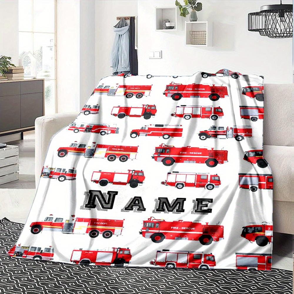 Home Fire Truck Pattern Fashion Blanket Used For Chair Office Sofa Bed Camping Soft And Warm Giving Friends And Relatives Birthday Gifts Graduation