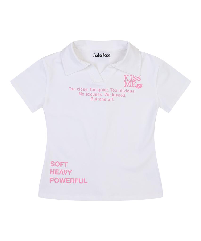 LALAFOX Flirt Collar T-Shirt White Bs2Ch020