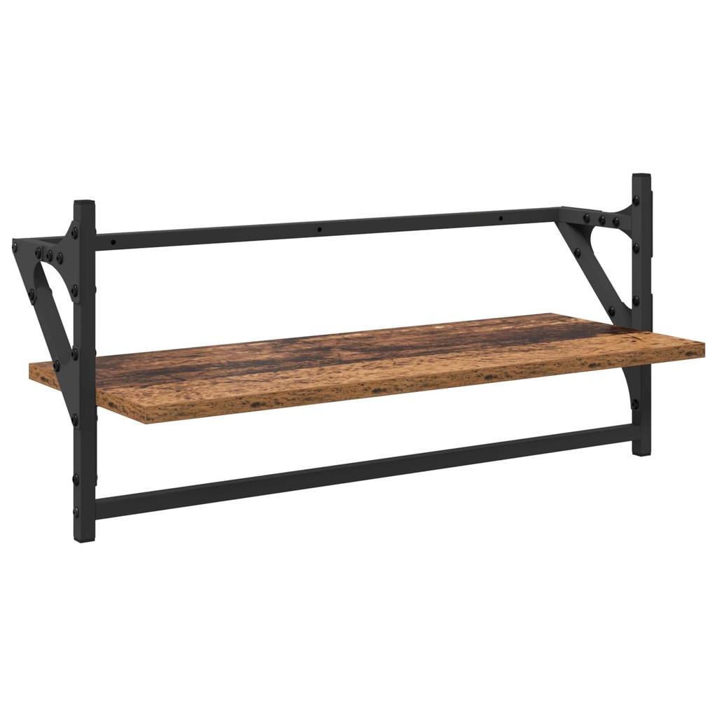 Wall Shelf Set 6 pcs Reclaimed Wood Look 100 x 25 x 30 cm Wood Based Material