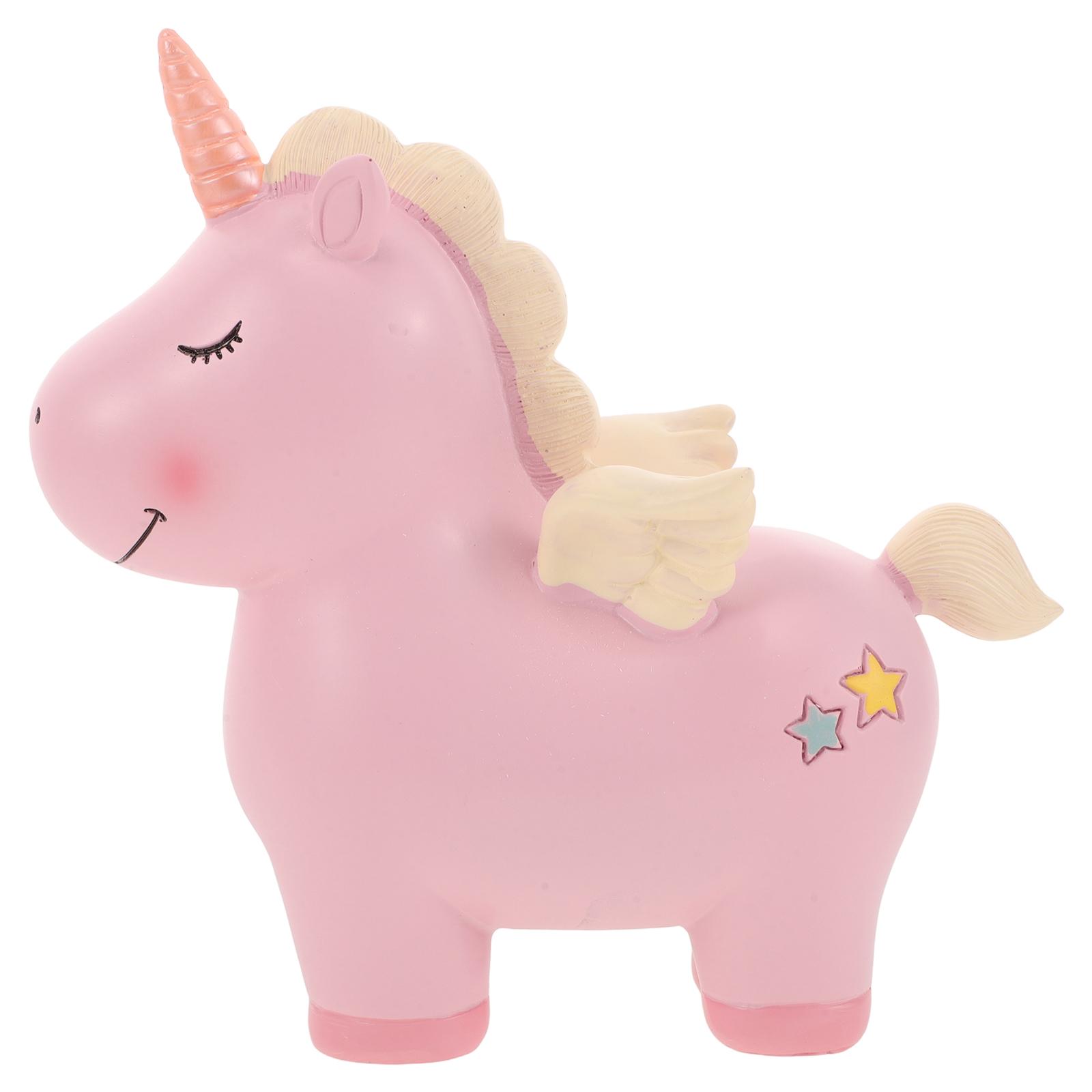 

Girls Unicorn Piggy Bank Kids Children Money Boxes Bedside Table Synthetic Resin