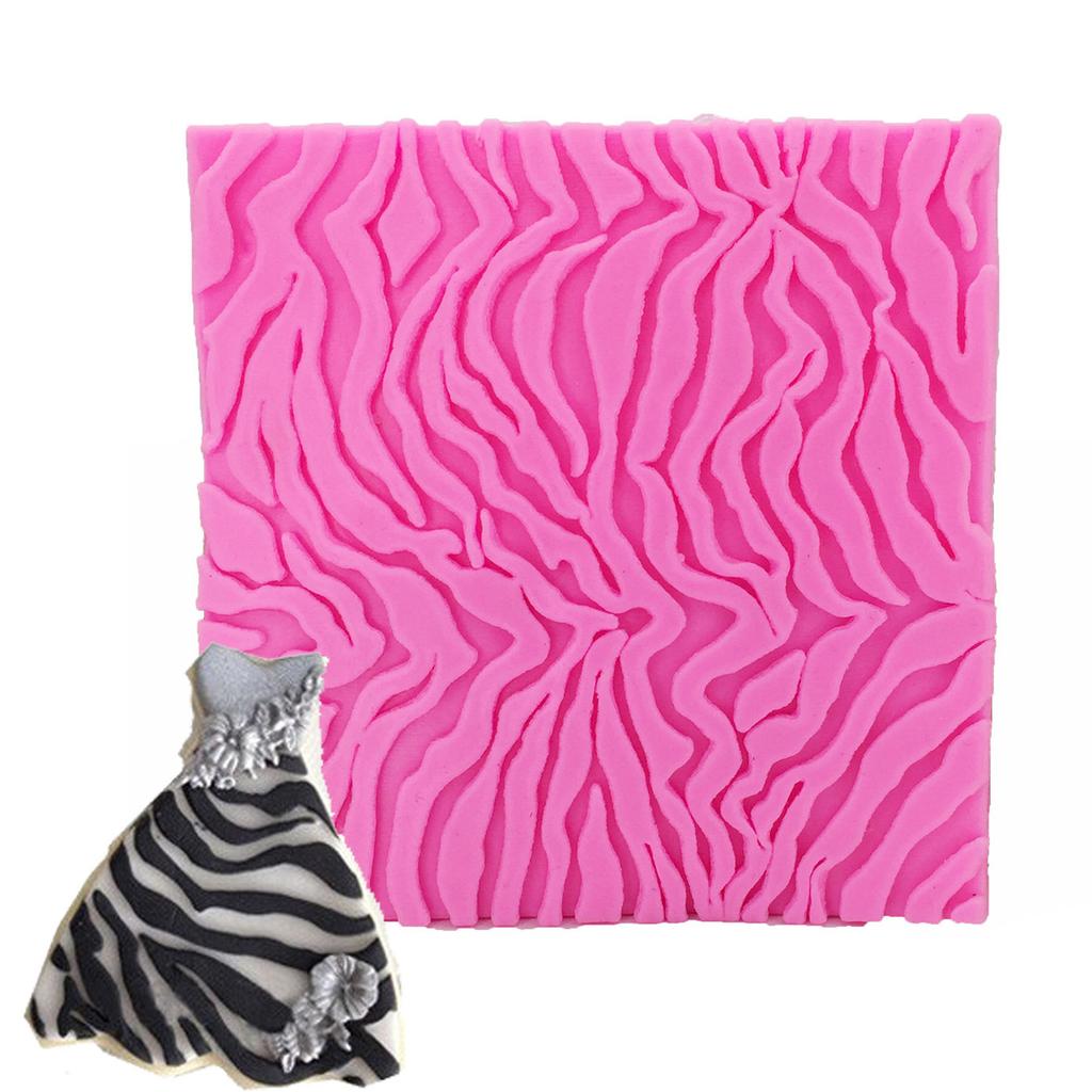 Quadratische Matte Fondant Wandfliesen Formen Spitze Silikon Süßigkeiten Kuchen Rand Dekoration Schokolade Zebra Form