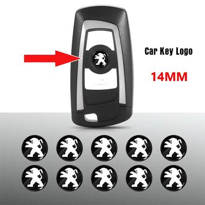Emblema Distintivo Telecomando Chiave Auto 14mm Adesivo Pulsante Radio Per 308 408 508 RCZ 208 3008 2008 206 207 108 406 407 408 206 207 208 306 307