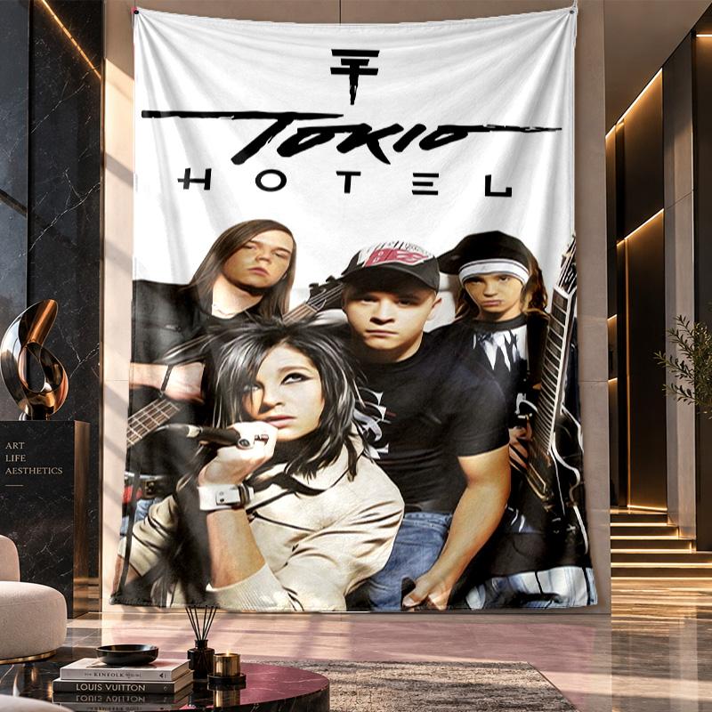 Wall Hanging Tapestry,Tokio Hotel Printed Fabric Backdrop For Dorm Room Party Decoration