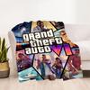 Grand Theft Auto Gta Vi Game Art Blanket Comfortable Perfect For Seaside Bed Couch For All Occasions Playful Design Ideal Gift For Birthday Valentine'