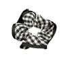 Elegant Black & White Plaid Hair Tie for Women - High-Class Bun & Low Ponytail Accessory