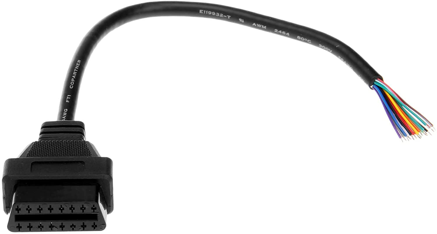 Bowarepro OBD-II 16-контактный J1962 OBD2 16-контактный Диагностический удлинительный кабель для автомобиля Двусторонний