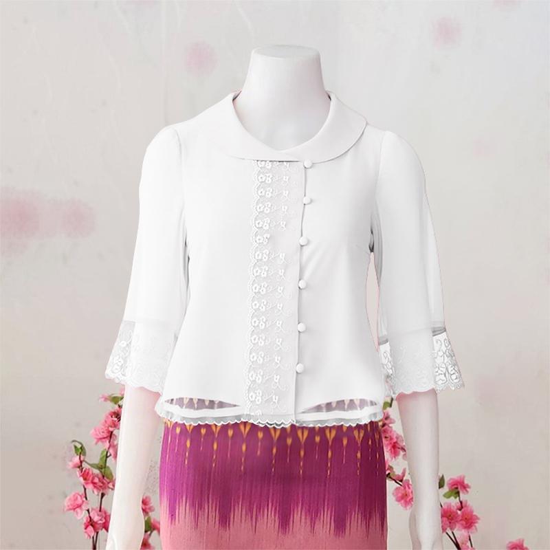 

ZANZEA Women Casual Lace Patchwork Summer 3/4 Sleeve Blouse S