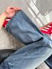 Spring-Summer Petite Retro Low Waist Micro Flare Jeans - Women's High Street Loose Slimming Pants
