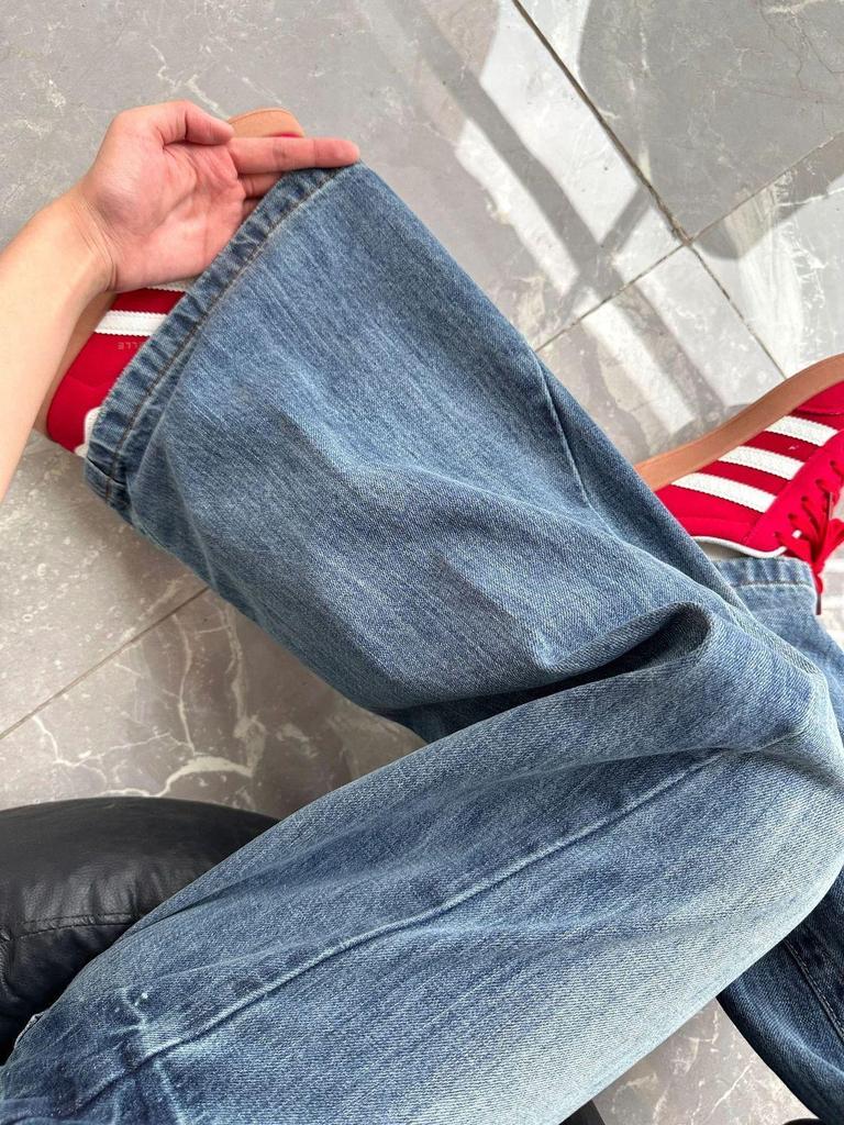 Spring-Summer Petite Retro Low Waist Micro Flare Jeans - Women's High Street Loose Slimming Pants