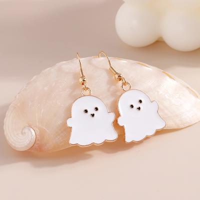 Metal Cute Little Ghost Dangle Earrings for Women Fashion Candy-colored Halloween Elf Drop Earrings Colorful Earrings for Girls