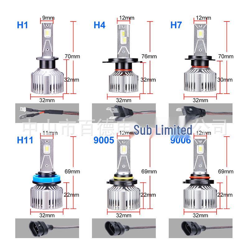 80W High-Power LED Car Headlight Upgrade with 3570CSP Lamp Beads & CANBUS Decoder