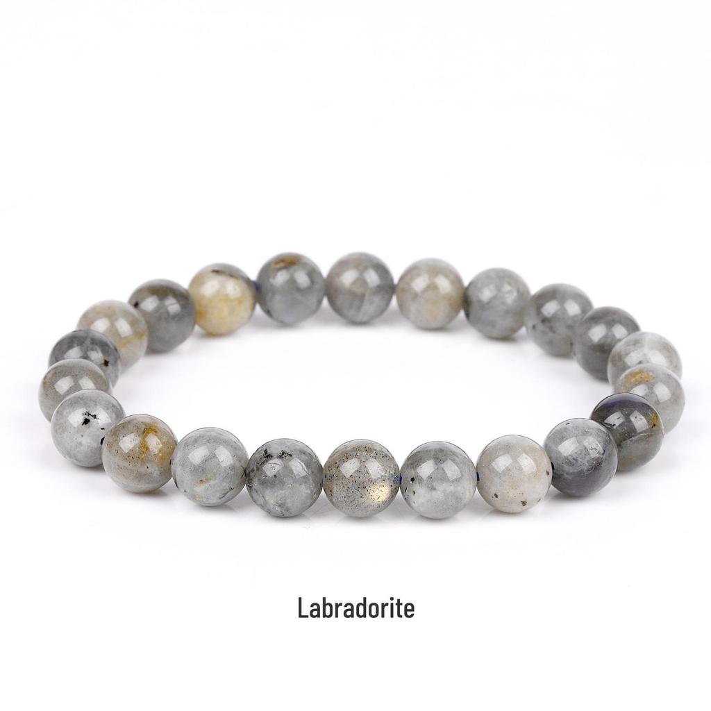 She Yao Natürlicher Kristallachat Tigerauge Armband - Modeschmuck mit einzelnen runden Perlen