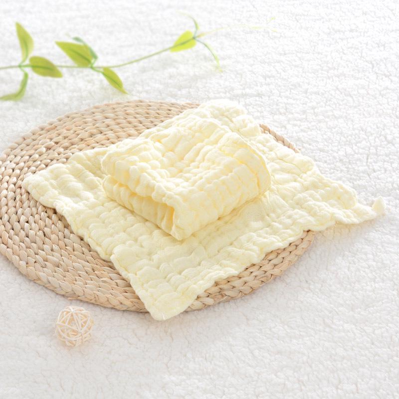 Newborn Cotton Bubble Gauze Face Towel - Six-Layer, Plain Color