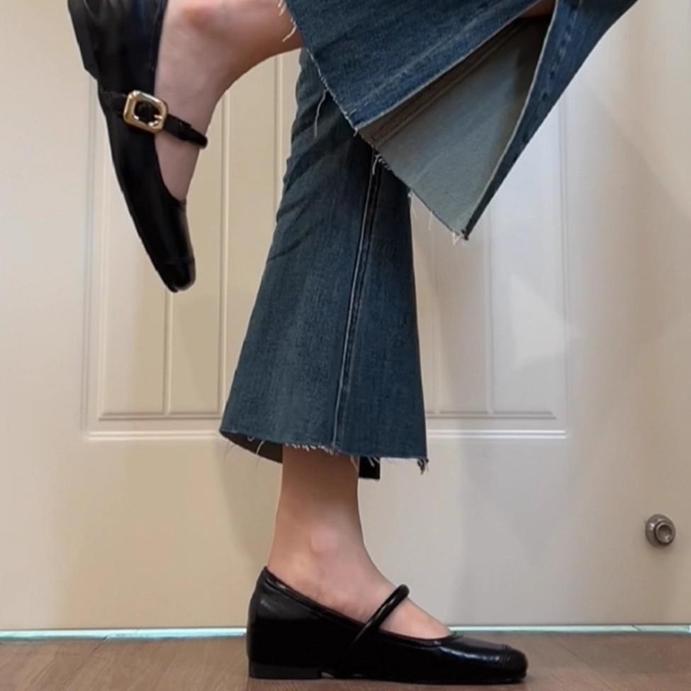 Sheepskin version~ genuine leather retro small man inner height increase shallow mouth single shoes women's French evening shoes Mary Jane small leath