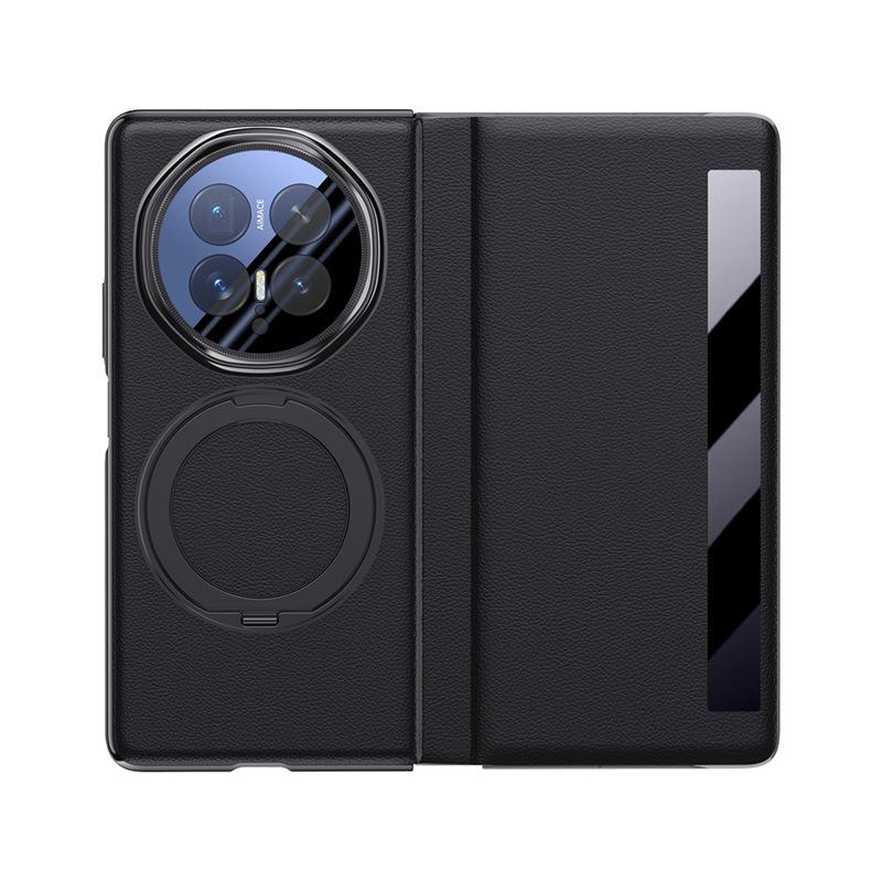 Applicable to Honor magicv6 mobile phone case magnetic suction rotating bracket honorV6 lens anti-drop smart window leather case