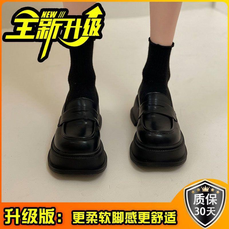 

Platform muffin loafers women s niche breathable spring and summer French Mary Jane shoes white British square head small leather shoes 35