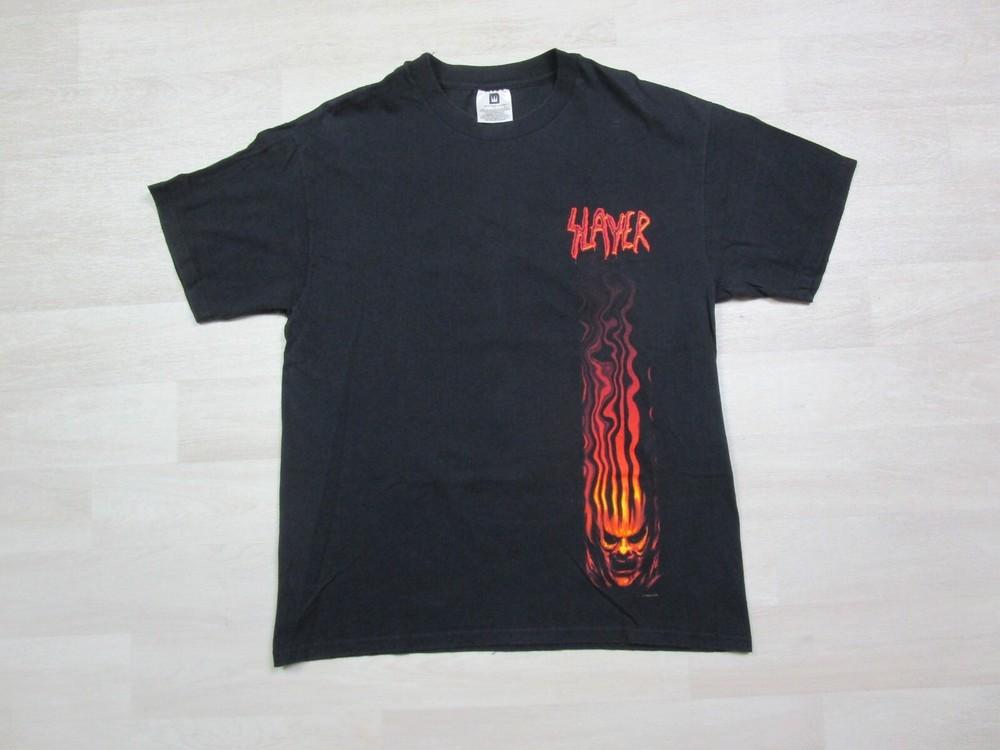 Vintage Slayer T-shirt L Diabolus On Tour 1999 90s Band Flaming Skull w Dates