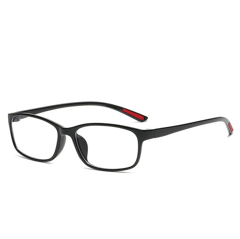 Anti-Blue Light Square Nearsighted Glasses Women Men Black Red Frame Prescription Eyeglasses Diopter 0 -0.5 -0.75 To -6.0