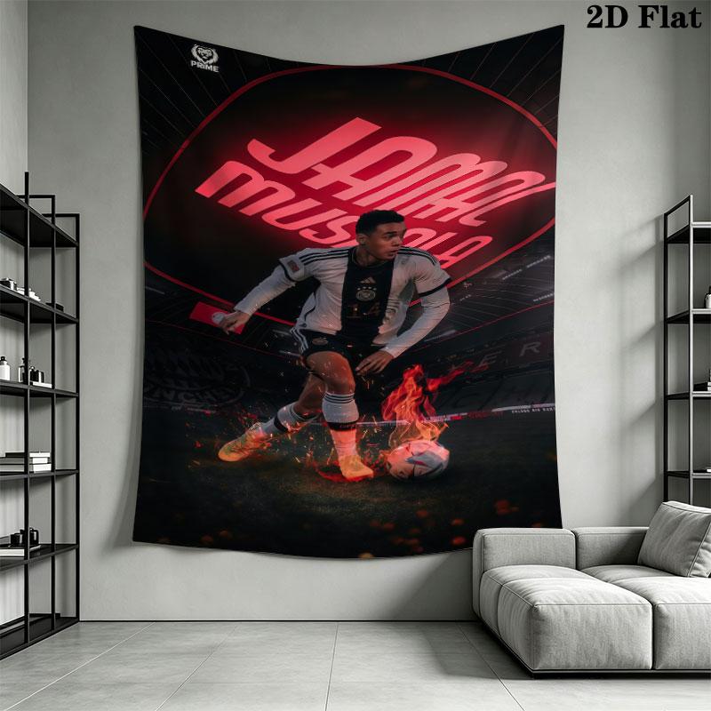 Jamal Musiala Glory  Wall Hanging Printed Fabric Blanket Decorative Tapestries for Bedroom Living Room Home Decor