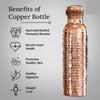 Geschenkset Reine Gehämmerte Kupferwasserflasche 1000ml + Kupferglas (Packung mit 2-300 ml je) Original Schwere Ausführung