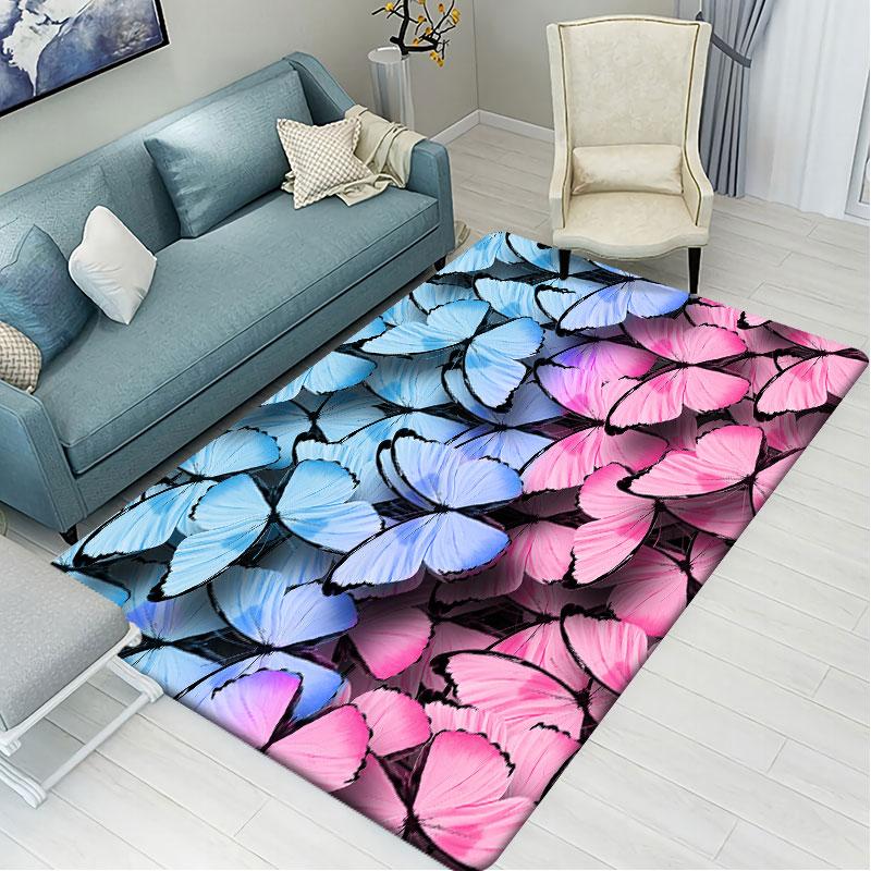 Bunte Schmetterlings-Eingangstürmatte, Innenteppich, Schlafzimmer, Wohnzimmer, Bodenmatte, Badezimmer, rutschfester Teppich