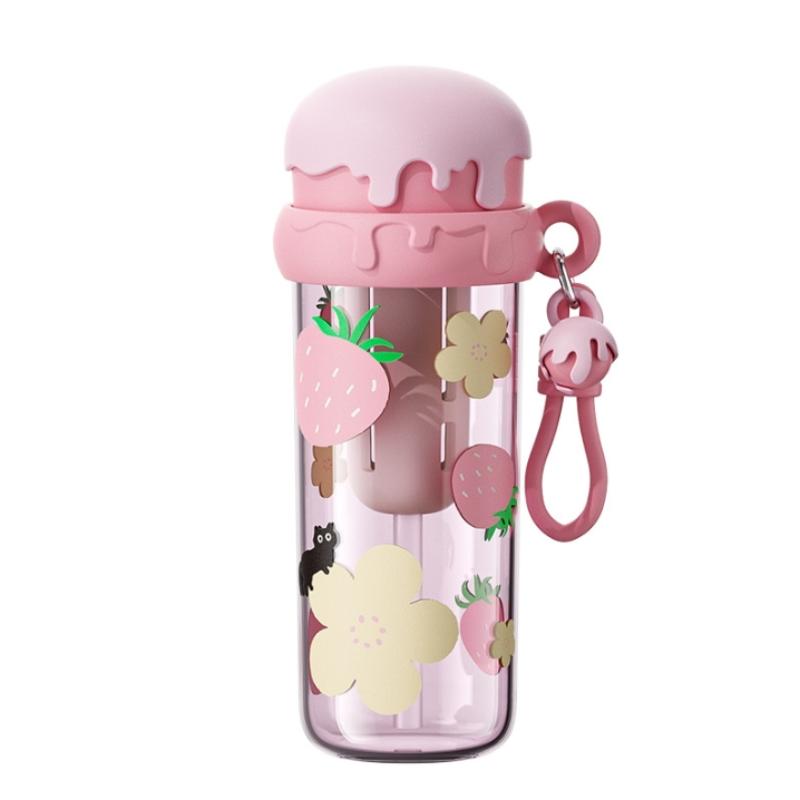 650Ml Children S Water Cup Premium Material Leak-Proof Plastic Water Bottle Summer Water Bottle With Straw A2