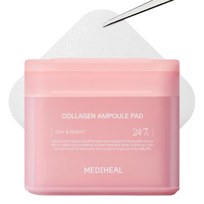 MEDIHEAL OFFICIAL Square Facial Toner Pads 100 Blemish Wipe Korean Cosmetics (Collagen) Sheets, 170ml, Pads, Pads, Skincare,