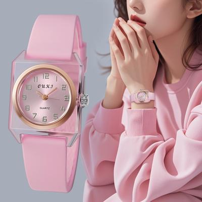 Montres-bracelets sport décontractées populaires en silicone à quartz pour femmes, filles, étudiants