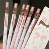 4PCS/Set Bow Series 2B Pencils with Eraser Top Writing Pencils Kawaii Automatic Pencils  Gift