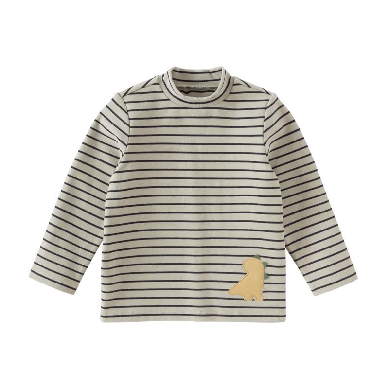 DAVE & BELLA Kids' Striped Long Sleeve Half-Turtleneck Base Layer T-Shirt