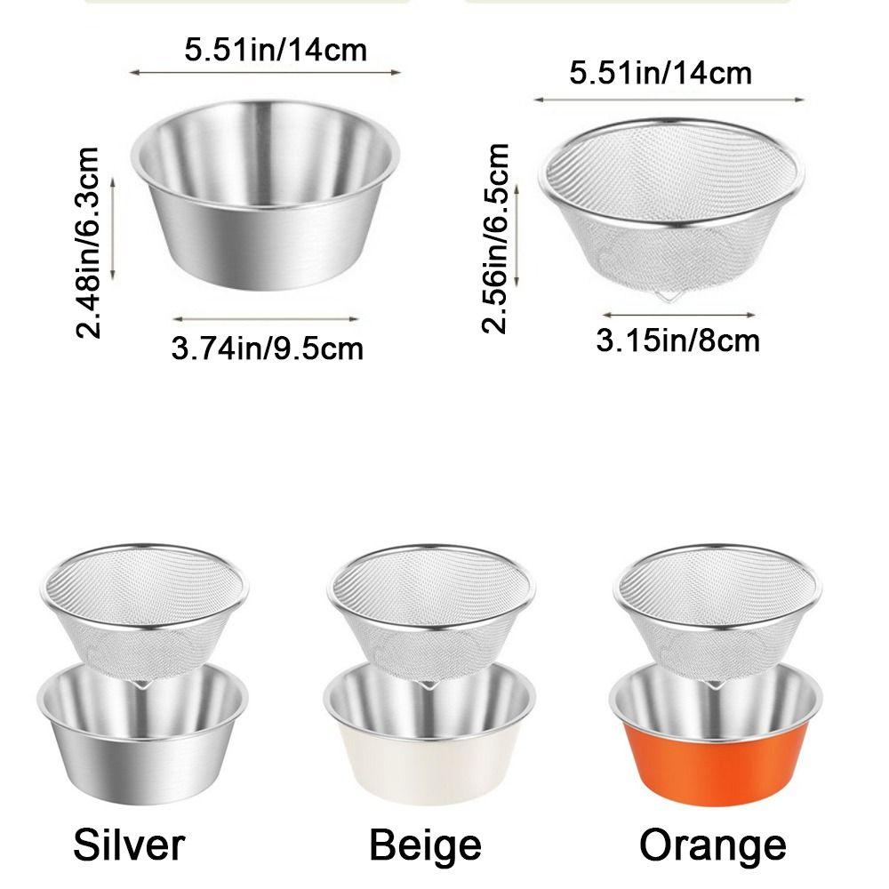 Colander Double Layer Stainless Steel Colander Set Stackable Space Saving Strainer Bowl Set Mini Drain Basket Draining Rice