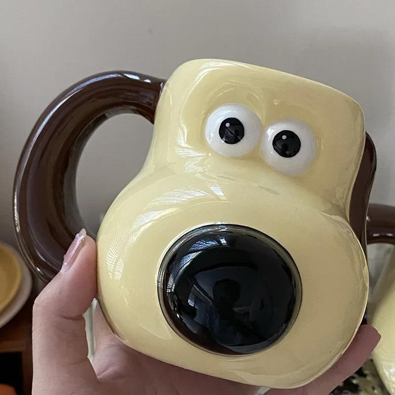 

Новая кружка керамическая с валацированным громитингом для завтрака, молока, овсянки, милая мультяшная, большой вместимости, кофейная, креативные подарки для мальчиков и девочек 500ml