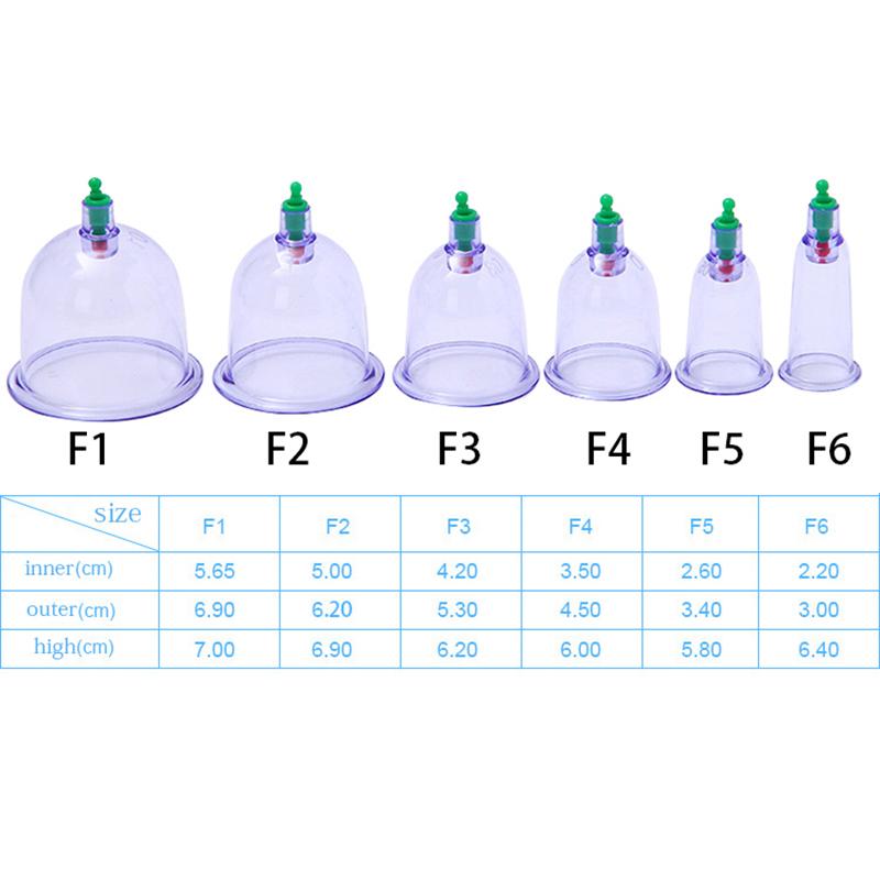 12 stk Profesjonell vakuumkopping kinesisk terapiutstyrssett Tykke bokser Massasjekopper Akupunkturmassasjeapparat Helsepleie
