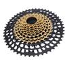 12 Speed Bicycle Cassette 11 to 50T Aluminum Steel Lightweight Bike Cassette Sprocket for Mountain Bikes Black Gold