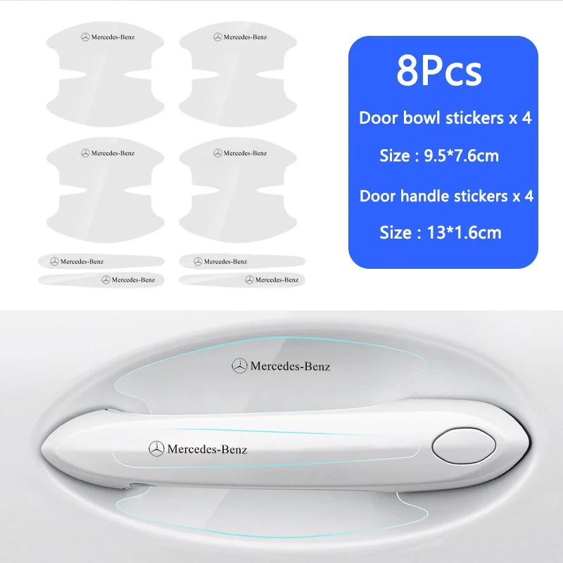 

GLC GLB 8Pcs Car Door Bowl Film Transparent Handle Sticker Protector Cover For Mercedes Benz AMG W206 W203 W220 W205 W211 W212