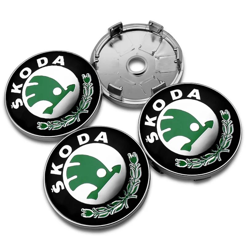 4 SZT 56 60mm Stylizacja Samochodu Dekielki Środkowe Koła Osłona Felgi Emblemat Naklejka Dla Skoda Rapid Octavia A5 RS Kodiaq Fabia A7 2022