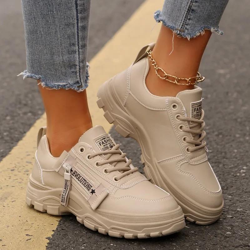 Woman Sneakers 2025 New Comfortable Platform Casual Sneaker Ladies Wear-resistant Breathable All-match Soft Sole Shoes for Women