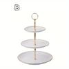 3-Tier Cake Stand Fruit Plate Tray Round Cupcake Appetizer Display Cake Dessert Tower Serving Tray Ideal for Weddings Birthdays