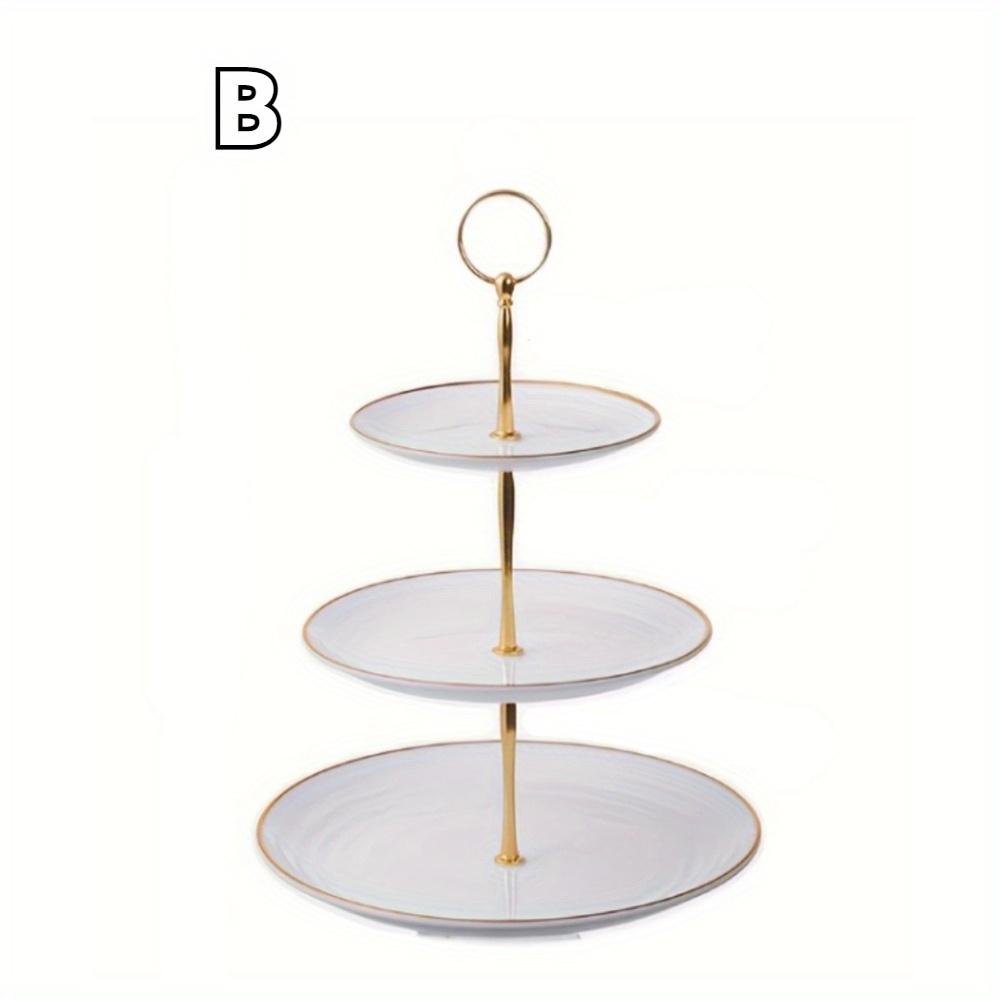 

3-Tier Cake Stand Fruit Plate Tray Round Cupcake Appetizer Display Cake Dessert Tower Serving Tray Ideal for Weddings Birthdays
