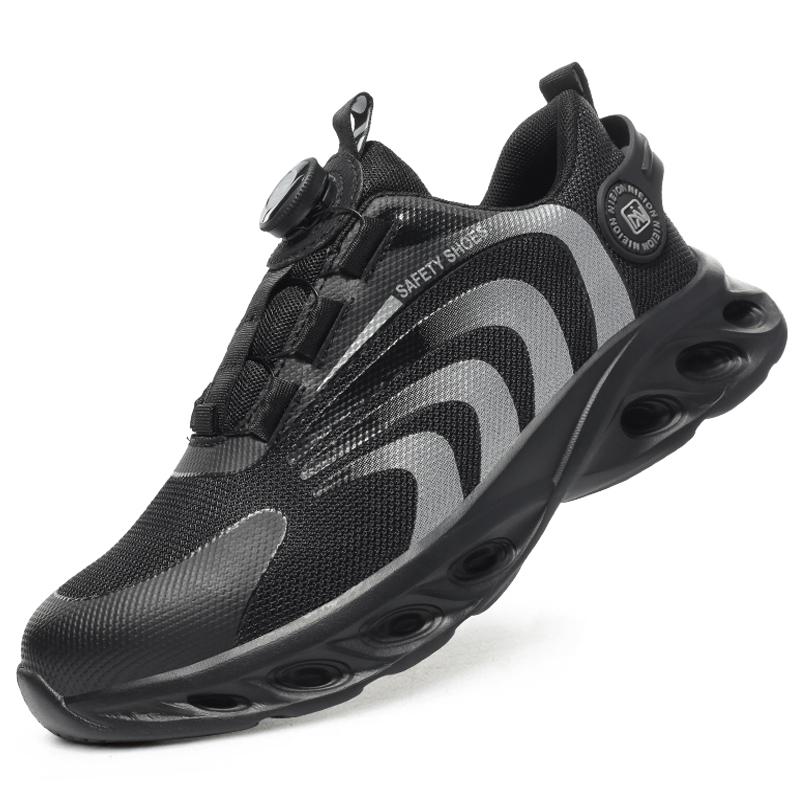 

Кроссовки рабочие с вращающейся пряжкой Защитная обувь Легкая защитная обувь Проколотые противоударные туфли со стальным носком Рабочие ботинки мужские 40