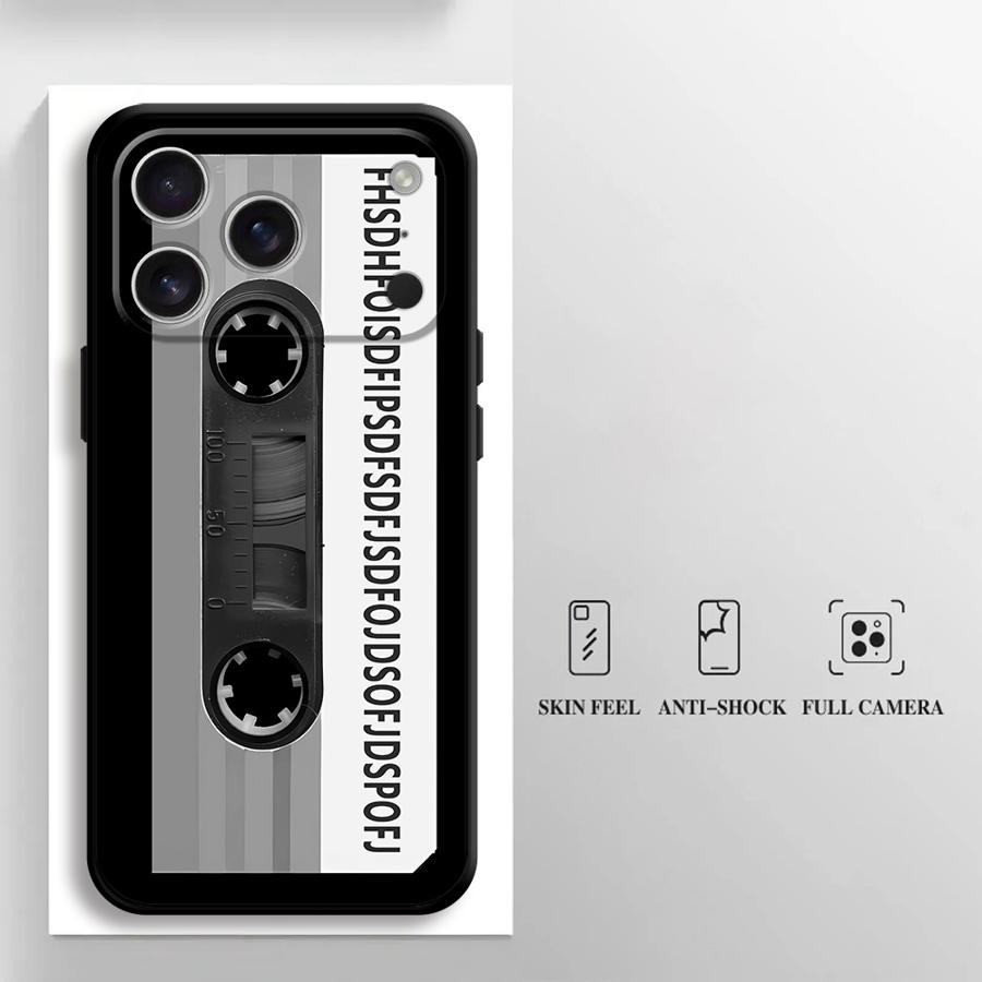 

Funda Phone Cover Case for Apple iPhone 17 Pro Max 11 12 Air XR XS MAX 16 14 13 15 Pro 7 8 Simplified Cassette Tape iPhone 12